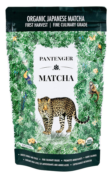 Organic Matcha Green Tea Powder | 3.5 Oz - 80 Servings | Latte & Smoothie Grade | Japanese - First Harvest - Stone Milled | By Pantenger
