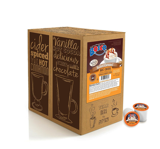 Bosco Single-Cup Hot Cocoa For Keurig K-Cup Brewers, Salted Caramel, 40 Count