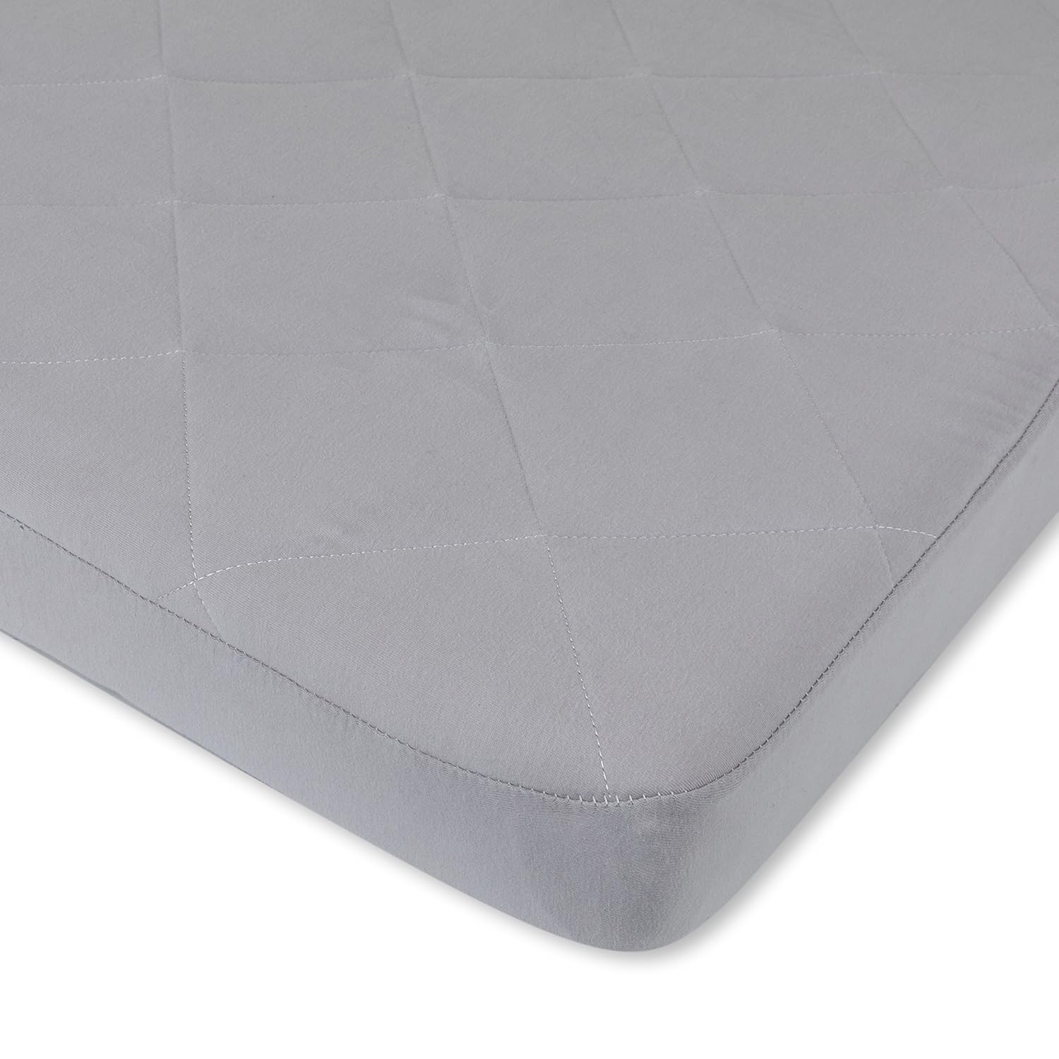 Ely'S & Co. Patent Pending Waterproof Cotton Quilted Pack N Play Sheet | Mini Crib Sheet | All In One Mattress Pad Cover And Cozy Sheet, Grey