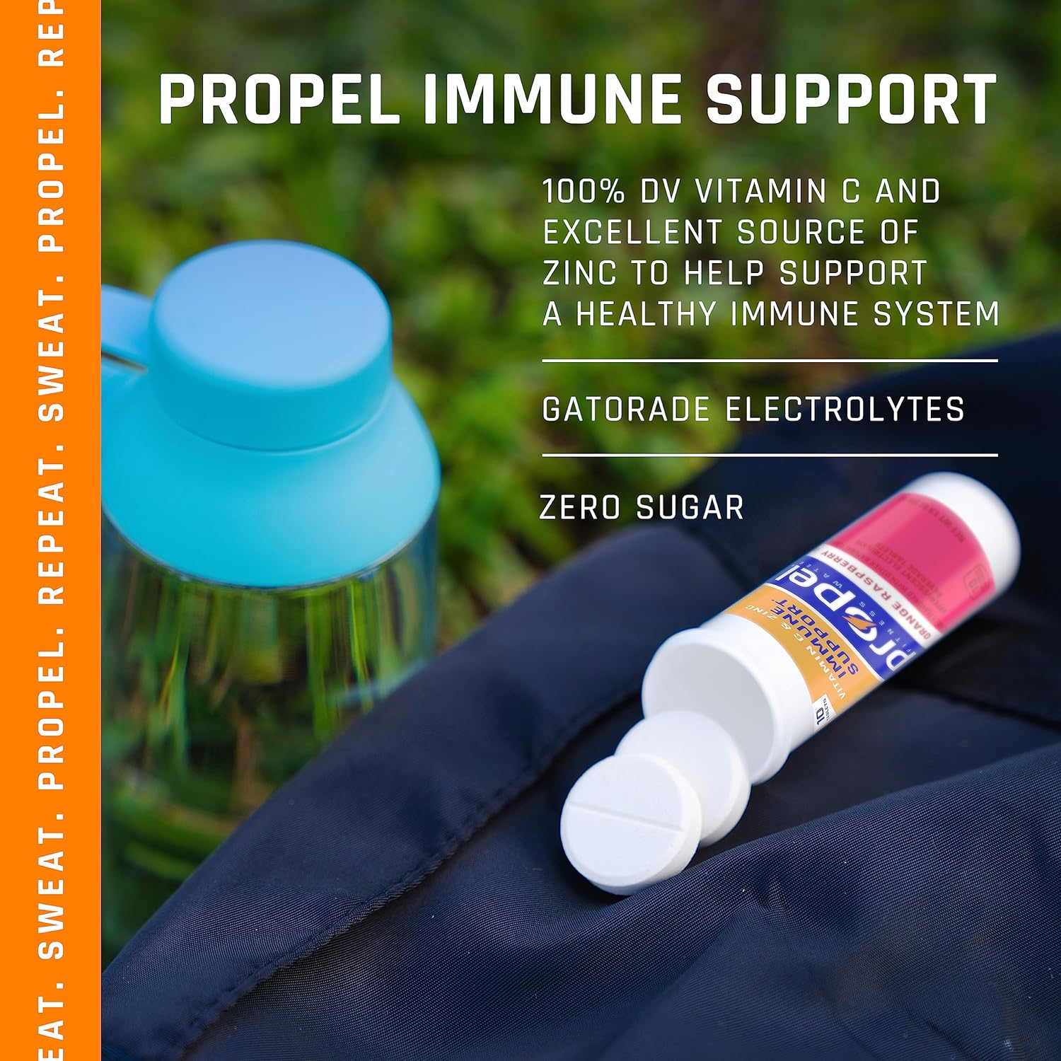 Propel Immune Support Tablets, Orange Raspberry, Makes 16.9oz Fl Oz (Pack of 80) : Everything Else