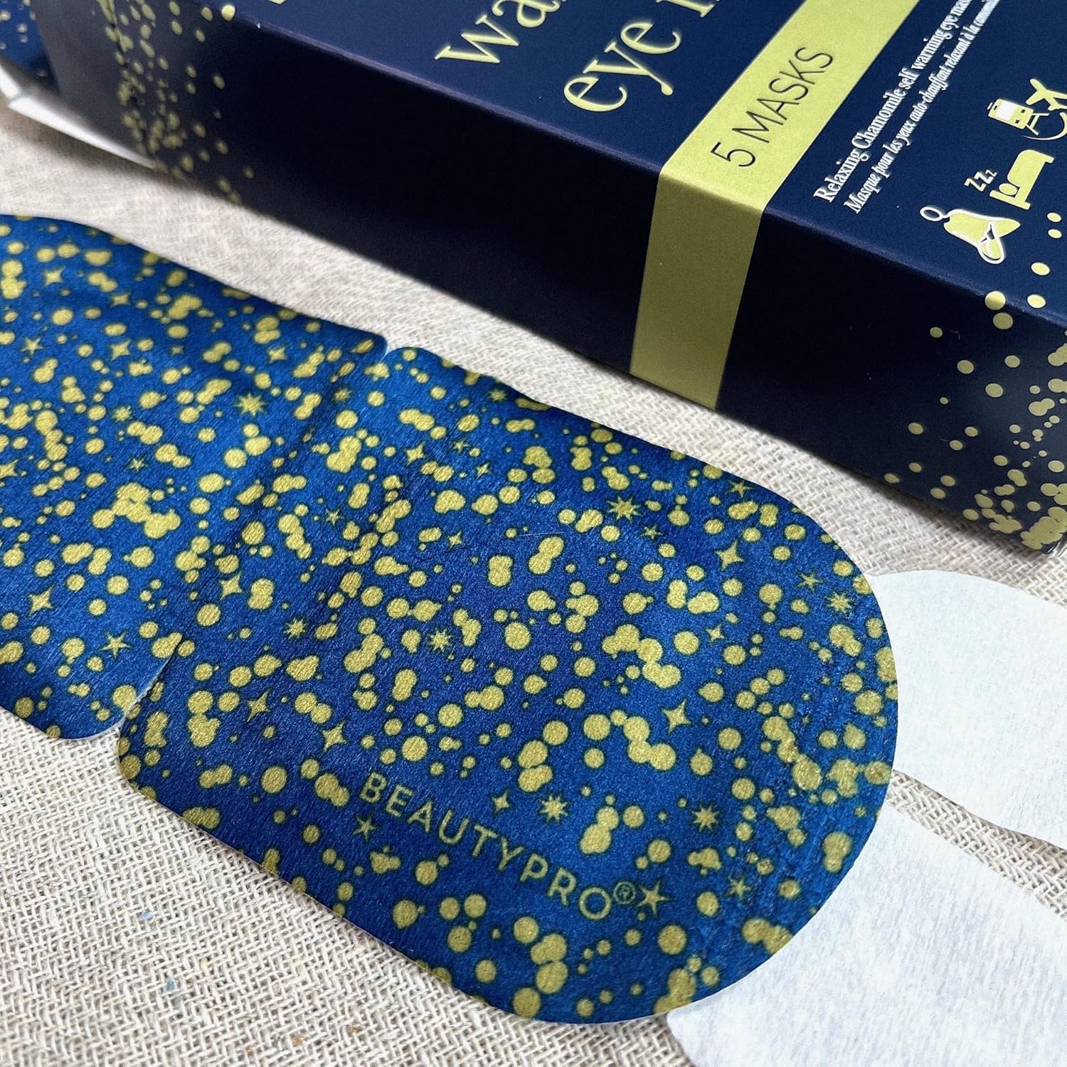 BEAUTYPRO SELF HEATING Eye Mask 5 Pack Soothing Chamomile Scent Warming Steam Eye Mask Calming Relax at Home & Travel Digital Detox & Migraine Relief Multi Award Winning Brand : Amazon.co.uk: Health & Personal Care