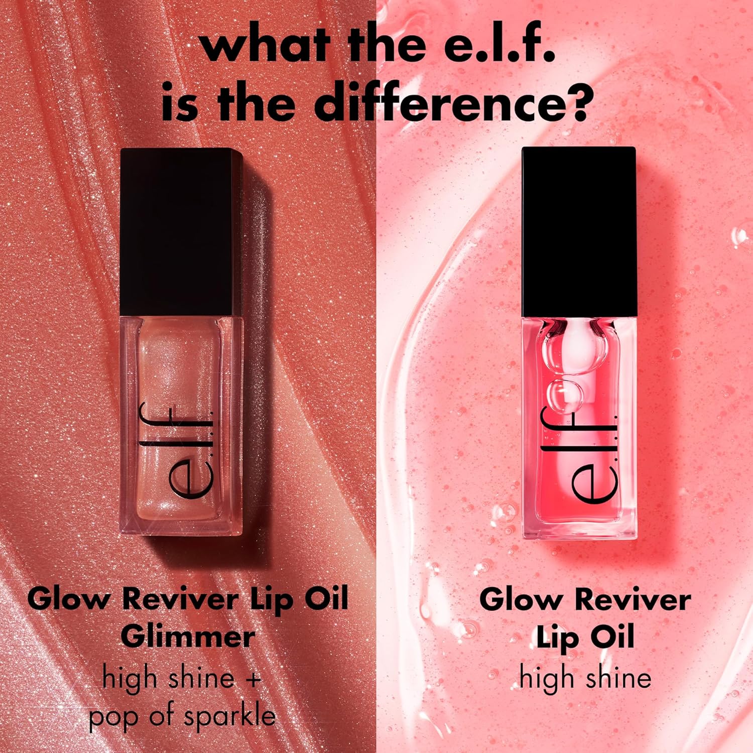 E.L.F. Glow Reviver Lip Oil, Nourishing And Hydrating With High-Shine Glimmer Finish & Sheer Wash Of Color, Minty Scent, Non-Sticky, Vegan & Cruelty-Free, Divine Wine : Beauty & Personal Care