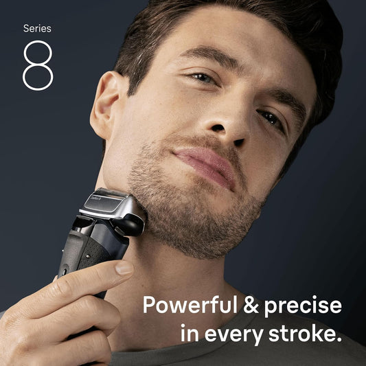 Braun Series 8 Electric Shaver For Men, Wet & Dry Razor With 4+1 Precision Head & Trimmer, Beard Sensor Sensoadapt, Cordless 60 Min Runtime, 5In1 Smartcare Center, 8663Cc, Grey