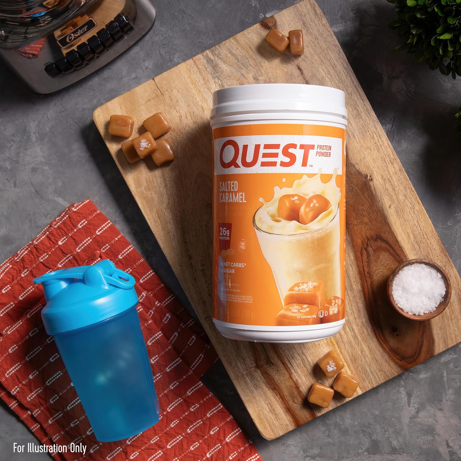 Quest Nutrition Salted Caramel Protein Powder; 26g Protein; 1g Sugar; Low Carb; Gluten Free; 1.6 Pounds; 24 Servings