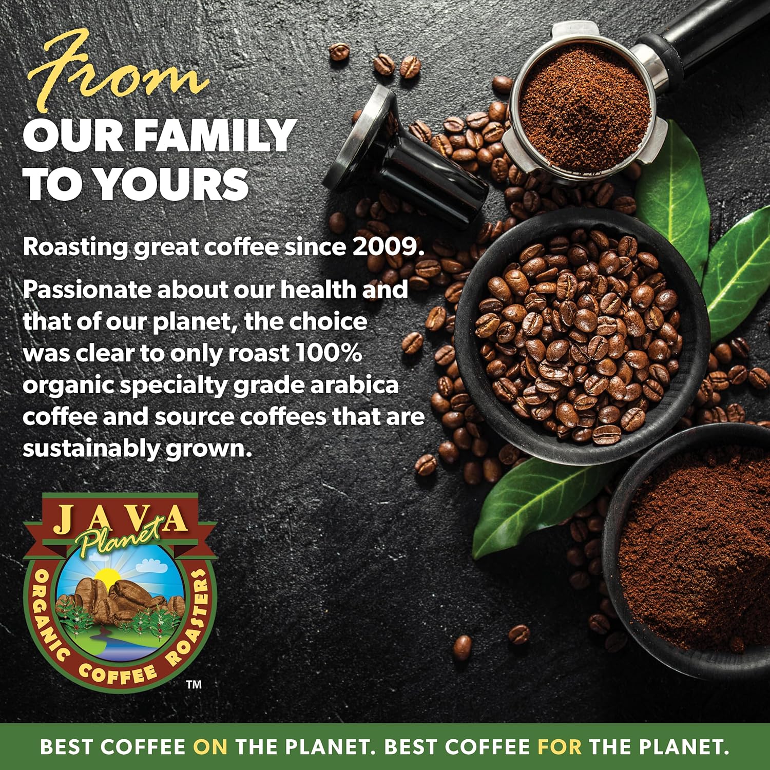 Java Planet Low Acid Coffee, Organic Ethiopia Single Origin: Whole Bean Medium Roast - Smooth Full Flavored Coffee Bean, 1Lb Bag