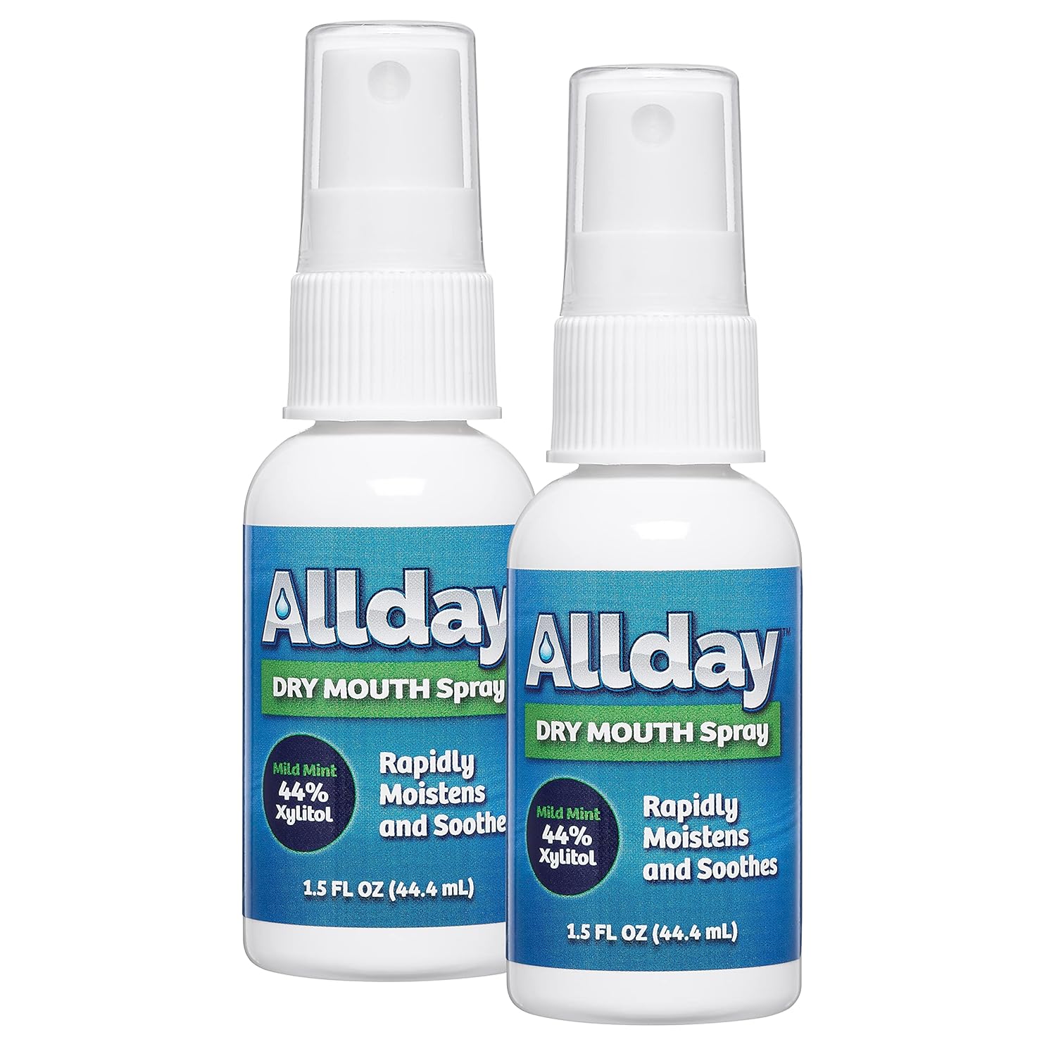 Allday Dry Mouth Spray - Maximum Strength Xylitol, Fast Acting, Non-Acidic (Pack Of 2)