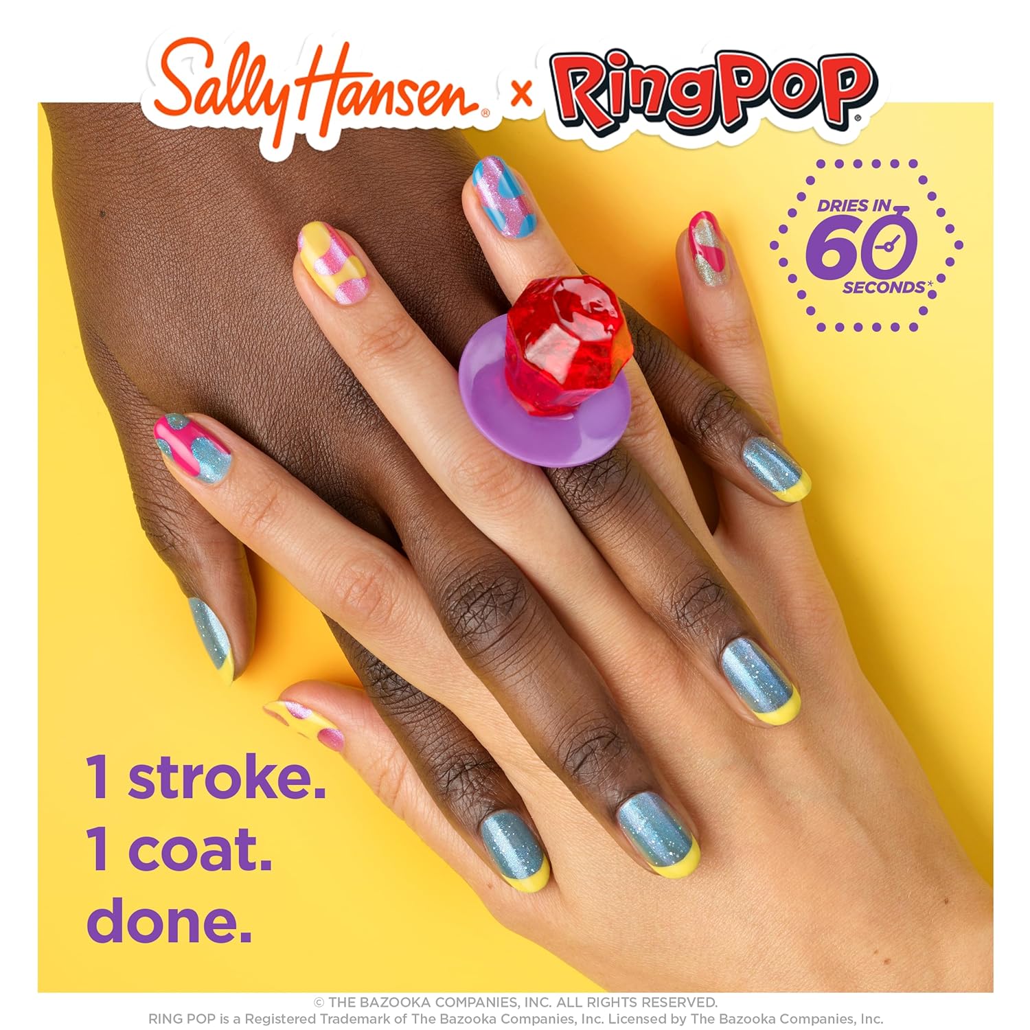 Sally Hansen Insta-Dri®, Ring Pop Berry Go Round, Quick Dry, Long Lasting, Streak-Free Shine, Red Nail Polish : Beauty & Personal Care