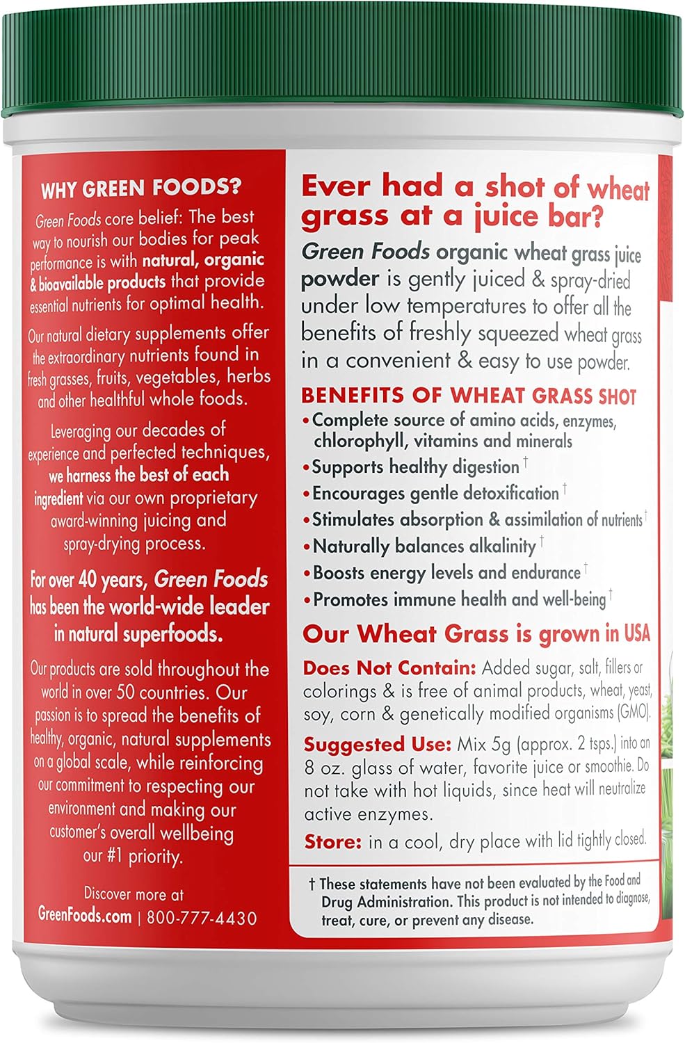 Green Foods Organic Wheat Grass Shots, 10.6 Ounce - Certified Organic, Kosher, Vegan, Raw, Gluten-Free, Soy-Free