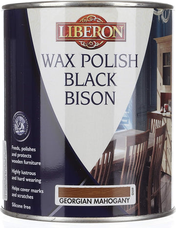 Liberon Black Bison Paste Wax, 1 Liter, Georgian Mahogany