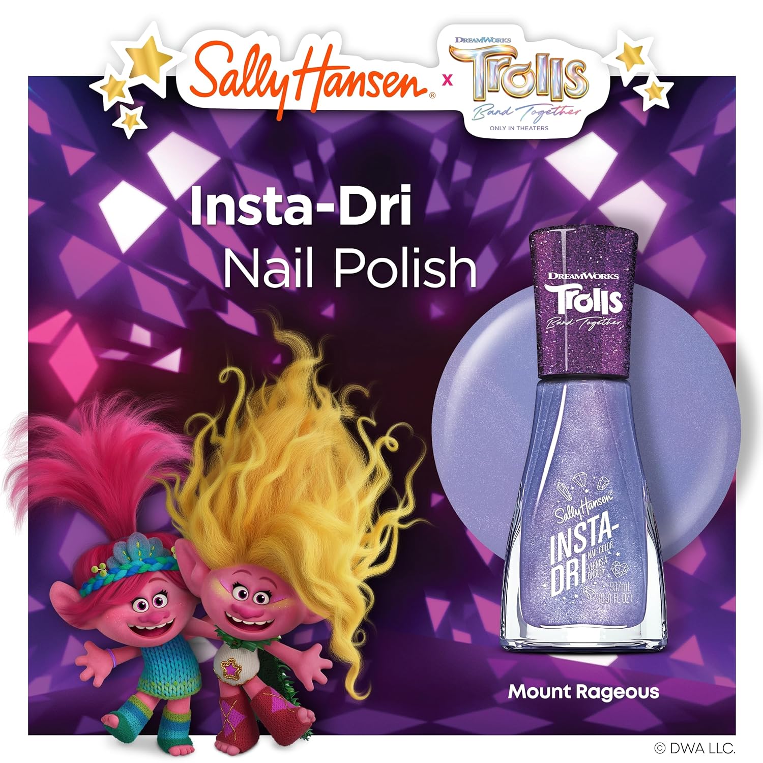 Sally Hansen Insta-Dri x Trolls Nail Polish Collection - Mount Rageous - 0.31 fl oz : Beauty & Personal Care