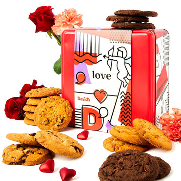 David'S Cookies Freshly Baked Assorted Cookies In Love Tin 2Lbs - Deliciously Handmade Soft Variety Of Cookies - Premium Gourmet Cookies Food Gift For Your Friends And Family On All Occasions