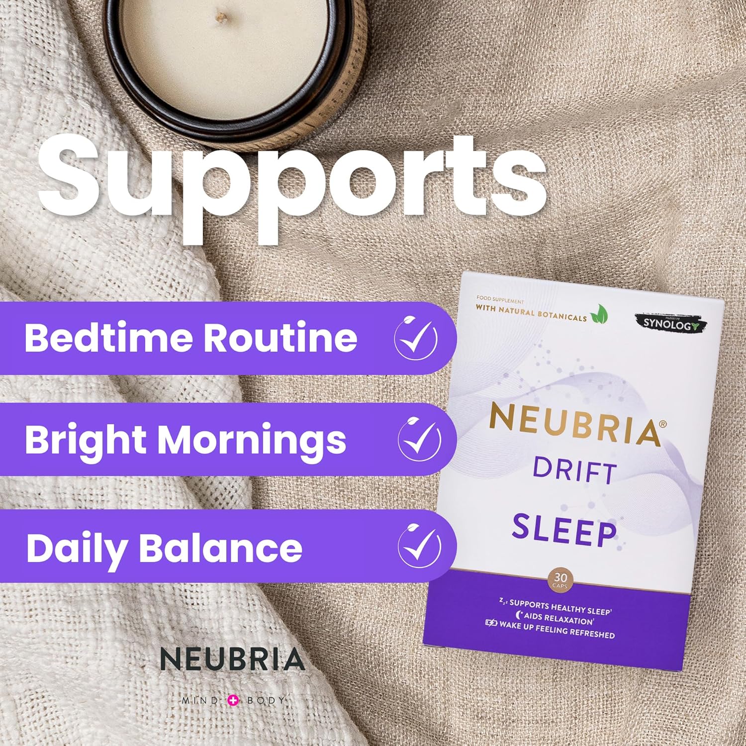 NEUBRIA Drift Sleep Supplement - Night-Time Formula Multivitamin for Adults & Botanical Sleep Blend with Lemon Balm, Hops, Chamomile, Saffron, L-Tryptophan & Magnesium – 30 Capsules : Amazon.co.uk: Health & Personal Care