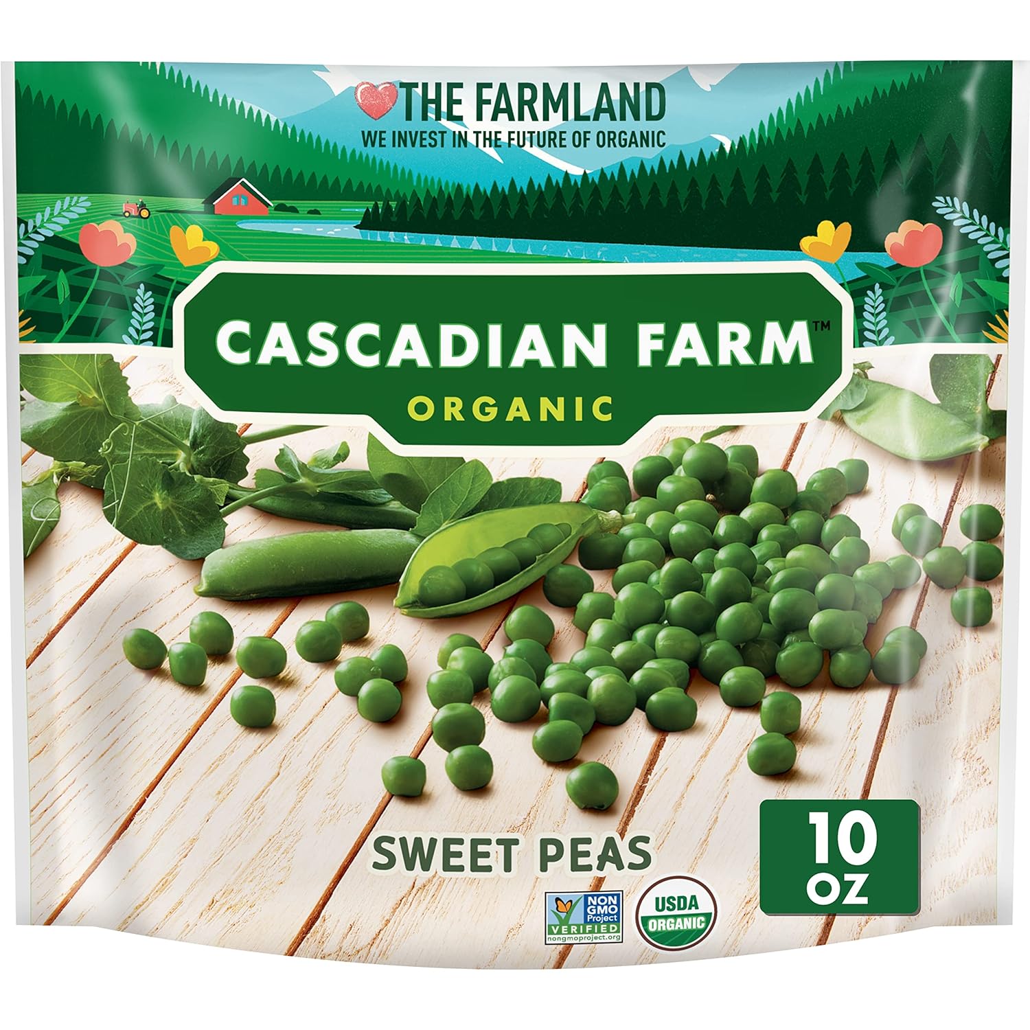 Cascadian Farm Organic Sweet Peas, Frozen Vegetables, 10 oz