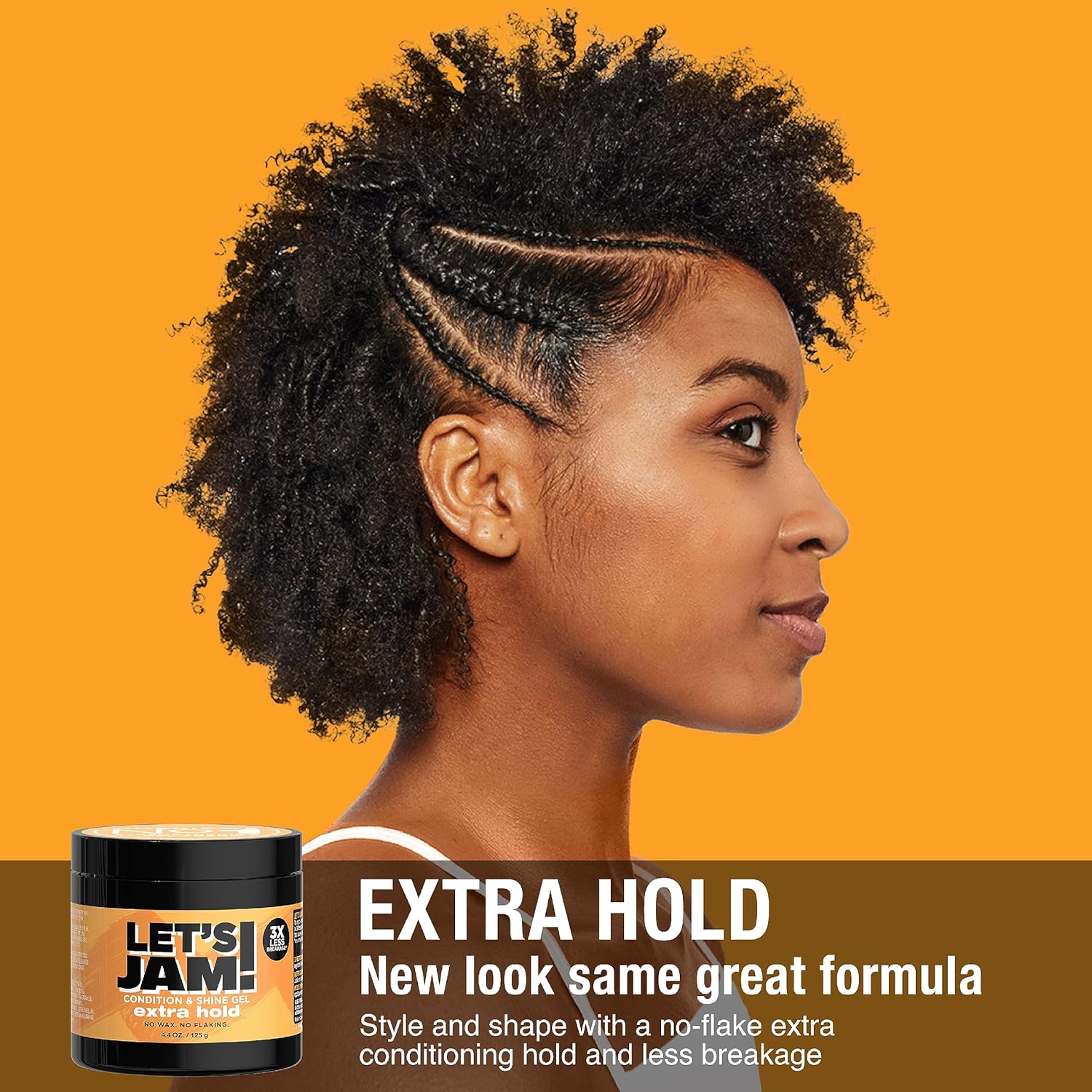 SoftSheen-Carson Let's Jam! Shining and Conditioning Hair Gel by Dark and Lovely, Extra Hold, All Hair Types, Styling Gel Great for Braiding, Twisting & Smooth Edges, Extra Hold, 4.4 oz : Hair Styling Gels : Beauty & Personal Care