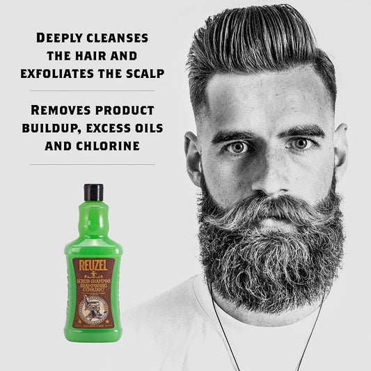 Reuzel Scrub Shampoo - Deeply Cleanses - Perfect For Maintaining A Healthy Scalp - Invigorating And Exfoliating Formula - Perfect For Infrequent Shampooer To Remove Excess Product