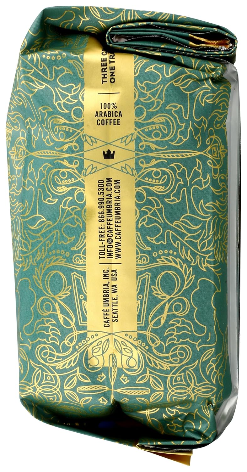 Caffe Umbria Fresh Seattle Whole Bean Roasted Coffee, Leone Blend Light Roast 12Oz. Bag