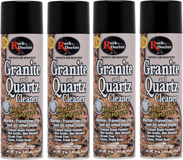 Rock Doctor Granite Cleaner - Cleans& Renews Surfaces - 18 oz Surface Cleaner Spray, Granite/Marble Countertop Cleaner, Cleaning Spray for Vanity, Table Top, Kitchen Counters, Stone Surfaces Pack of 4