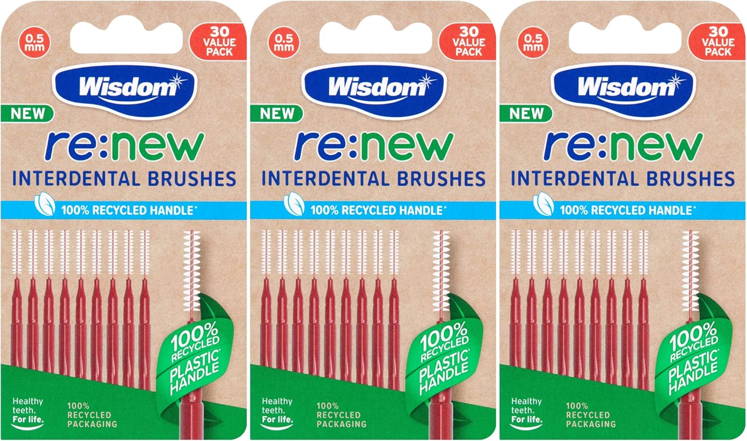 Wisdom Medium Green Clean Between Interdental Brushes - By Wisdom