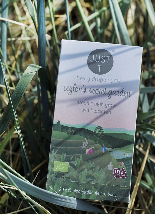 Just T Ceylon´S Secret Garden Pyramid Tea Bag (20 Pcs) | Organic Black Tea – Grown In The Uva Highlands | Biodegradable Organic Tea Bags – Premium Organic High-Grown Leaf Tea For All Tea Lovers