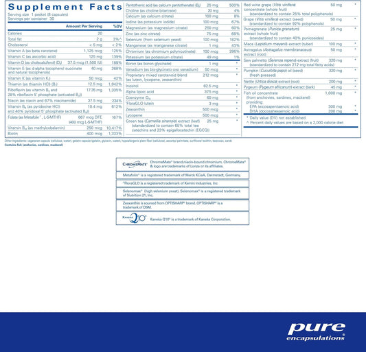 Pure Encapsulations Men'S Pure Pack | Multivitamin/Mineral Complex With Added Magnesium, Vitamin D3, Coq10, And Omega-3 Fatty Acids* | 30 Packets