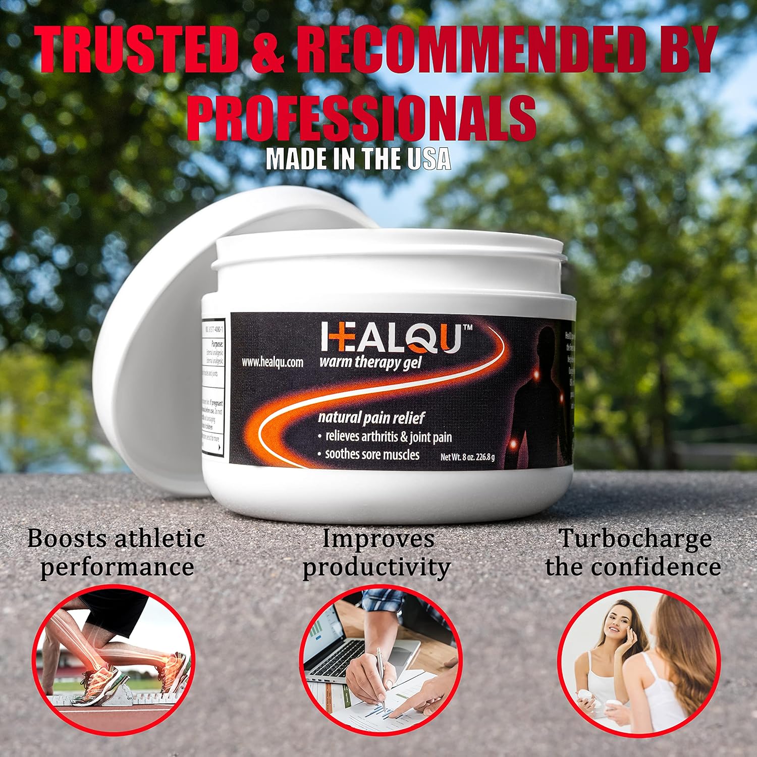Healqu Instant Pain Relief Gel Formulated With Camphor And Menthol Muscle And Joint Quick & Effective Results