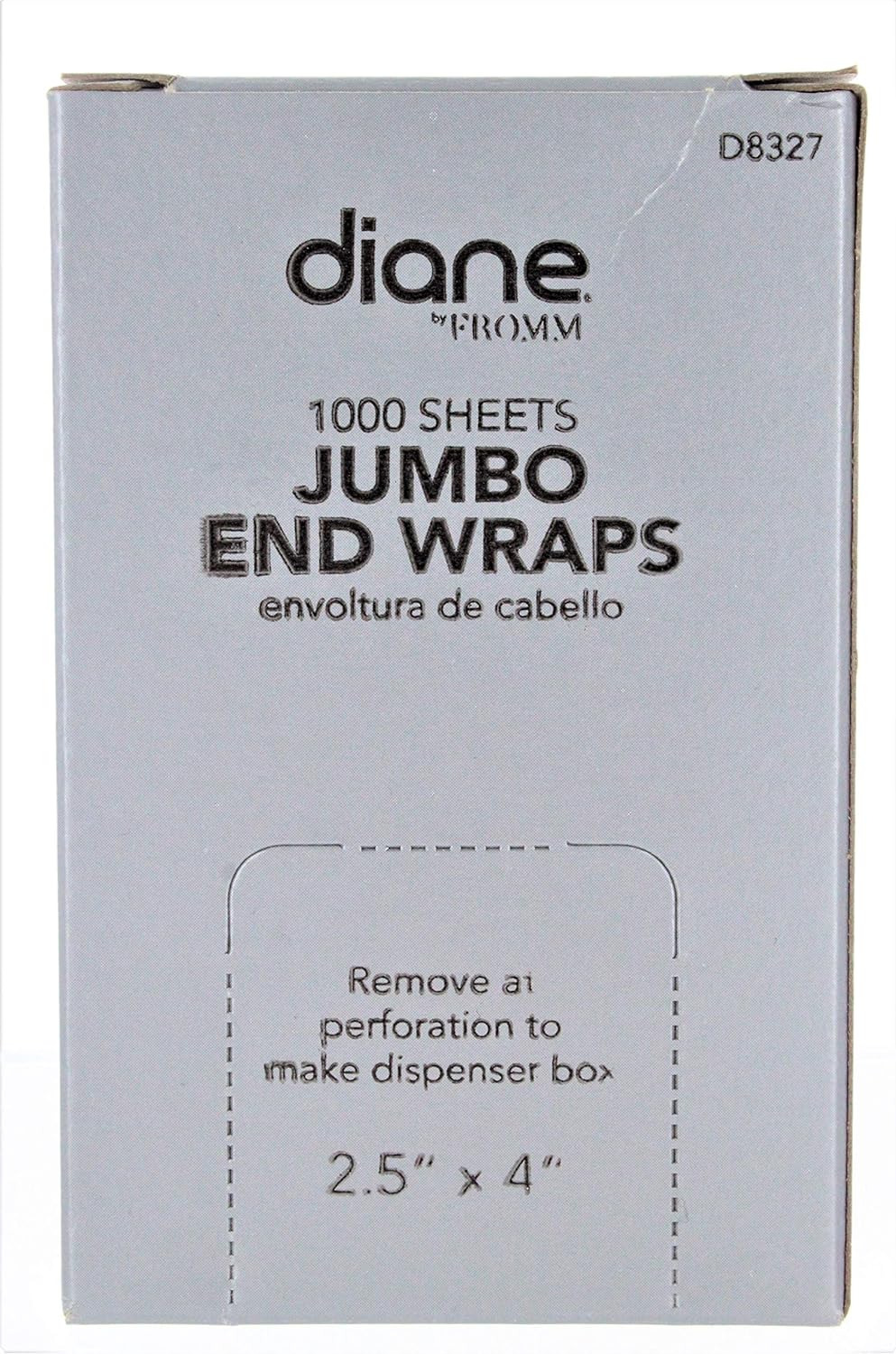 Diane by Fromm Jumbo End Wraps – Pack of 1000 Wraps for Styling Hair in Salon or at Home – Large – 2.5” x 4” – White – D8327