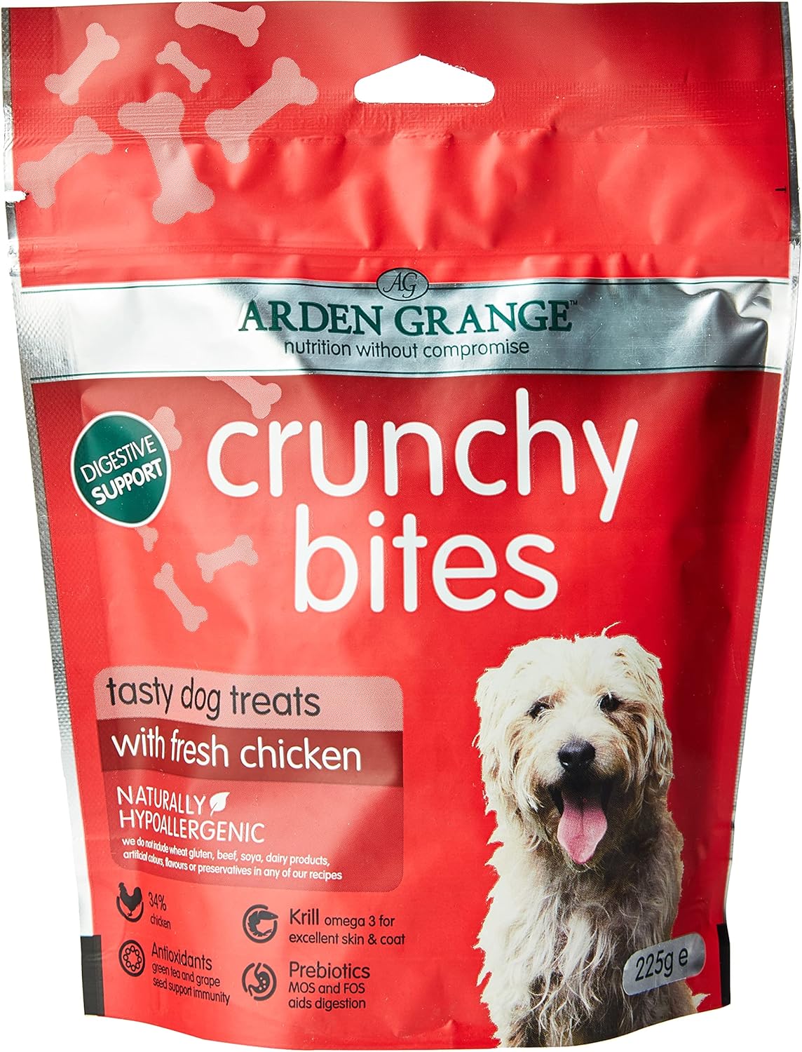 Arden Grange Crunchy Bites Dry Dog Treats Chicken, 225 g?CCB8703
