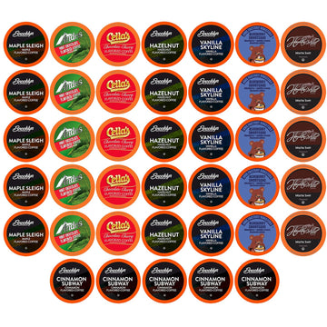 Two Rivers Coffee Flavored Pods, Variety Sampler Pack For Keurig K Cup Brewers, 40 Count - Flavored Coffee Lovers, Great Gift - 5 Cups Of Each Flavor