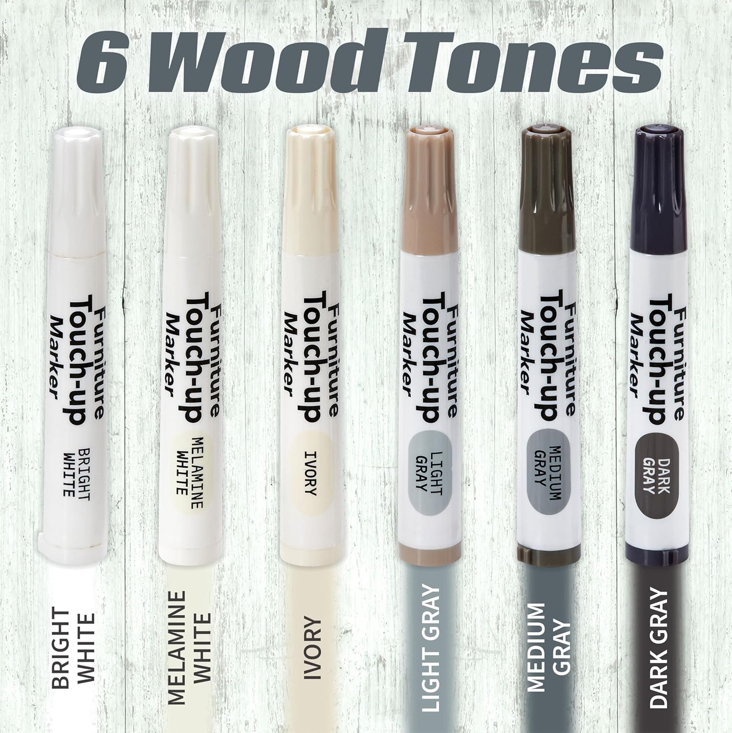 Wood Scratch Repair Kit Markers - Set of 13 Light Colors - Scratch & Stain Markers, Furniture Repair Pens for Touch-Up on Wood Furniture, Tables, Desks, Bedposts - Carpenter's Toolkit : Health & Household