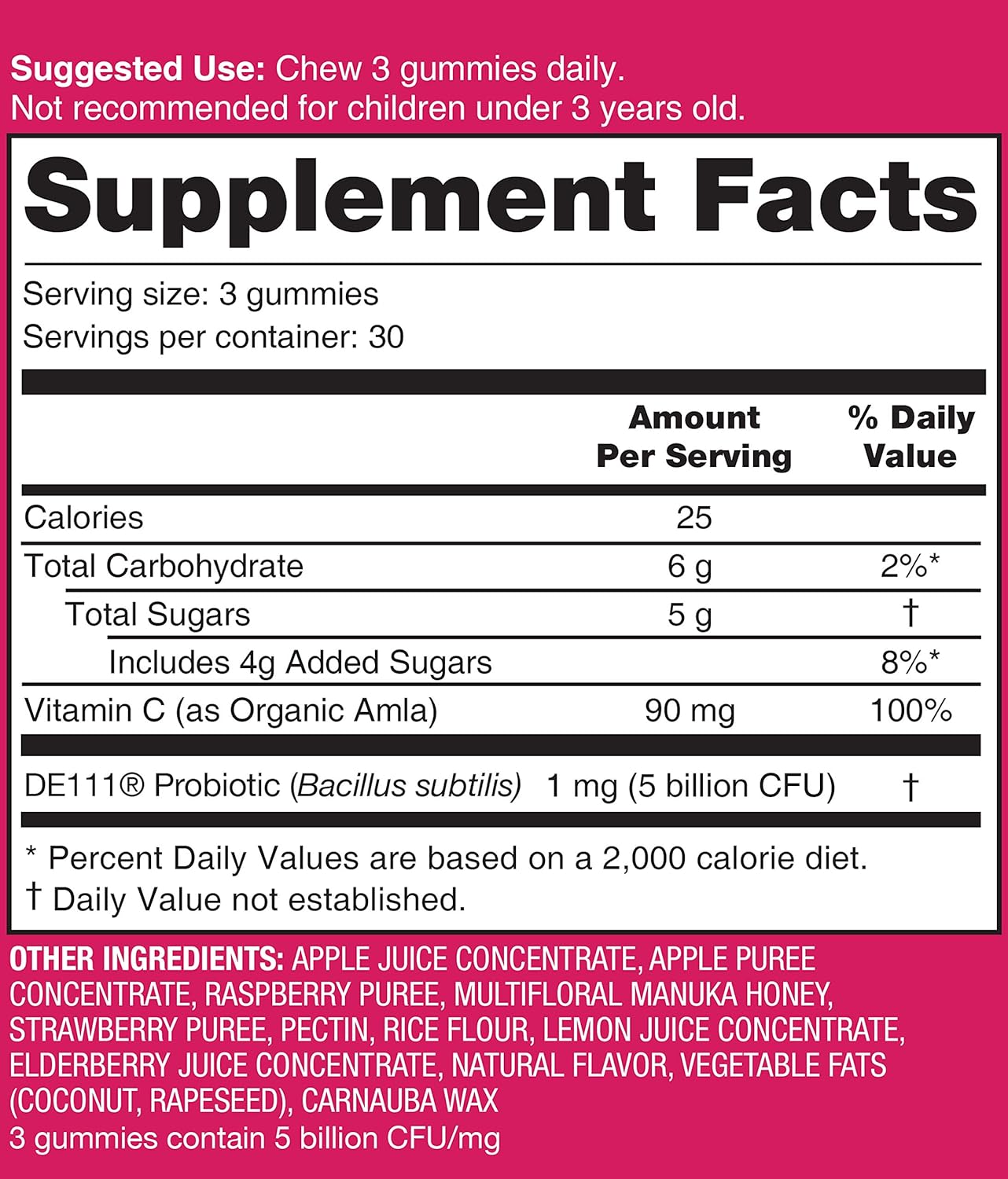 Wedderspoon Manuka Honey Immunity Gummies, Mixed Berry, 90 Count | Chewable| Vitamin C & Probiotic Support : Health & Household