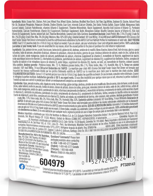 Hill'S Science Diet Adult 1-6, Adult 1-6 Premium Nutrition, Wet Cat Food, Ocean Fish Stew, 2.8 Oz Pouch, Case Of 24