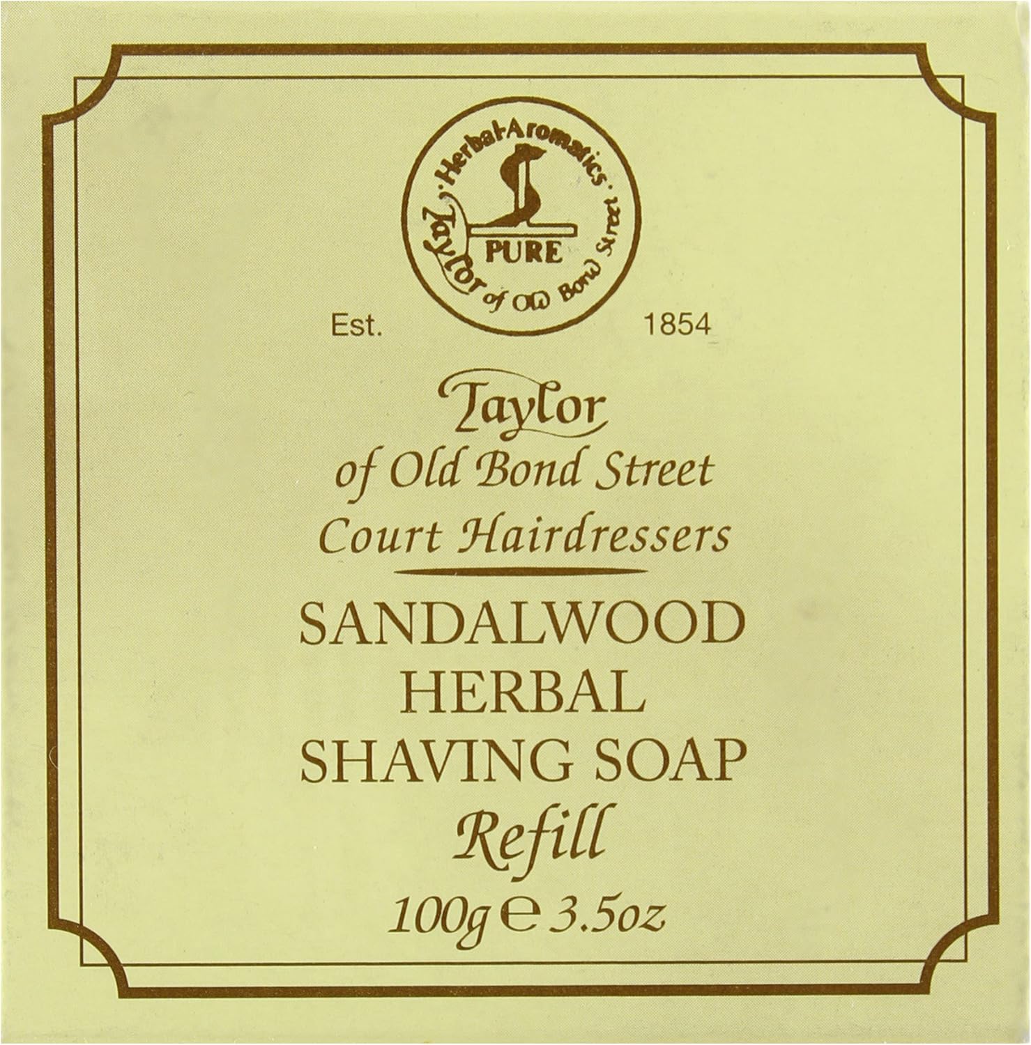 Taylor Of Old Bond Street Sandalwood Hard Shaving Soap Refill, 3.5-Ounce, (01051)