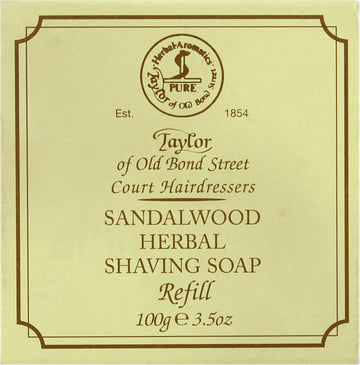 Taylor Of Old Bond Street Sandalwood Hard Shaving Soap Refill, 3.5-Ounce, (01051)