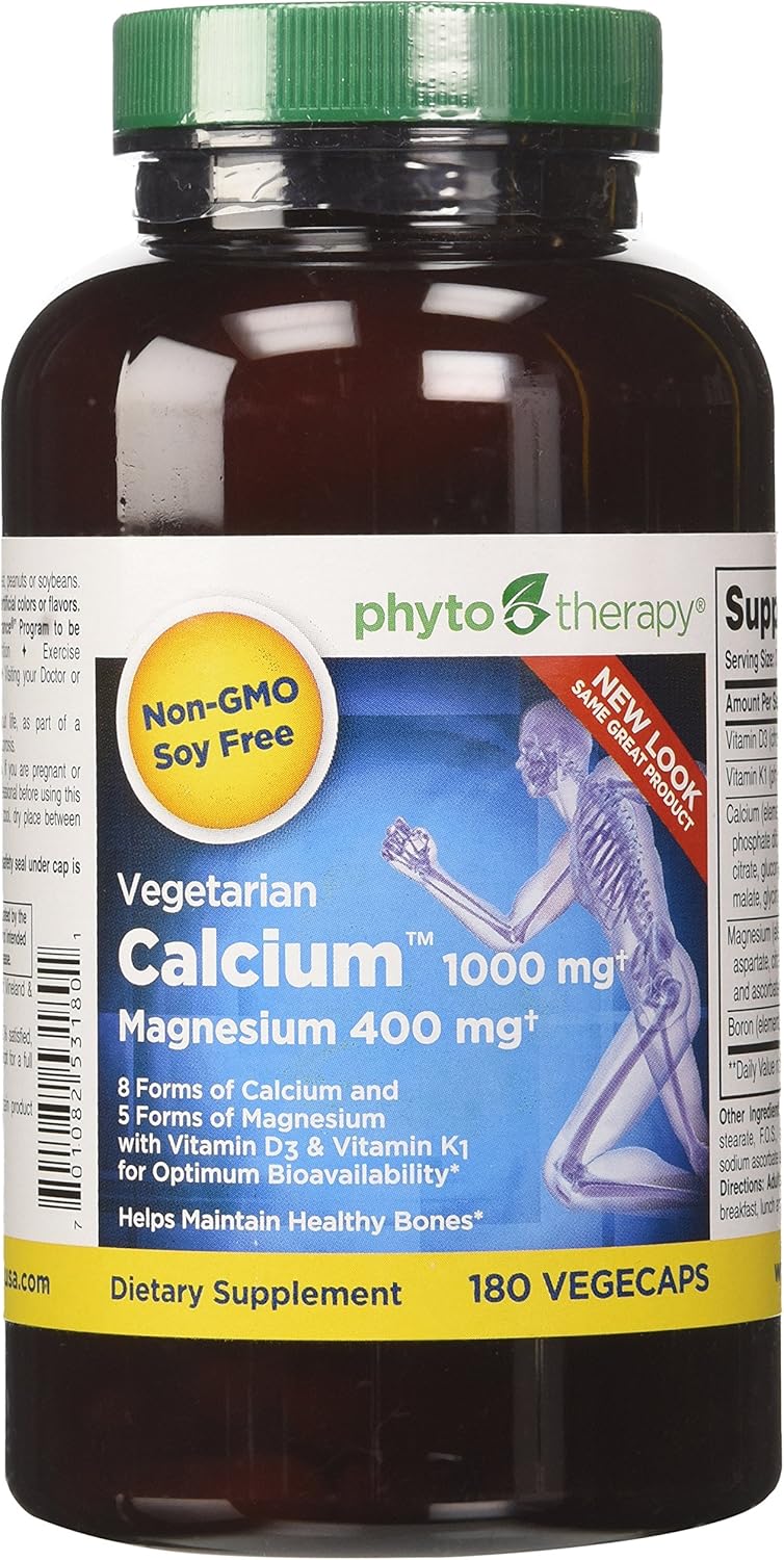 Vegetarian Calcium With Magnesium Capsules, 180 Count
