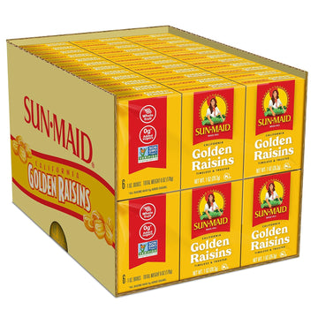 Sun-Maid California Golden Raisins - (72 Pack) 1 Oz Snack-Size Box - Dried Fruit Snack For Lunches, Snacks, And Natural Sweeteners