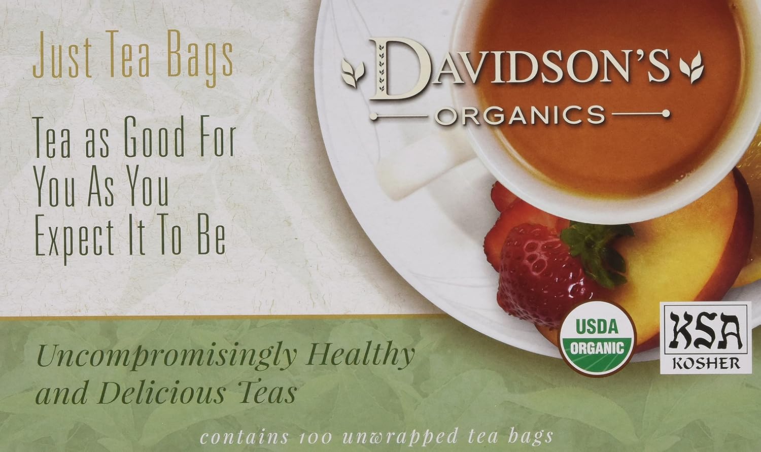 Davidson'S Organics, Red, Green & White Tea, 100-Count Unwrapped Tea Bags