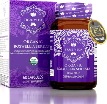 Organic Boswellia Extract Capsules - Boswellia Serrata Extract Capsules | Usda Organic Supplement | 5:1 Extract | Max Strength 75% Boswellic Acid | Boswellia Complex | 60 Vegan Boswellia Capsules