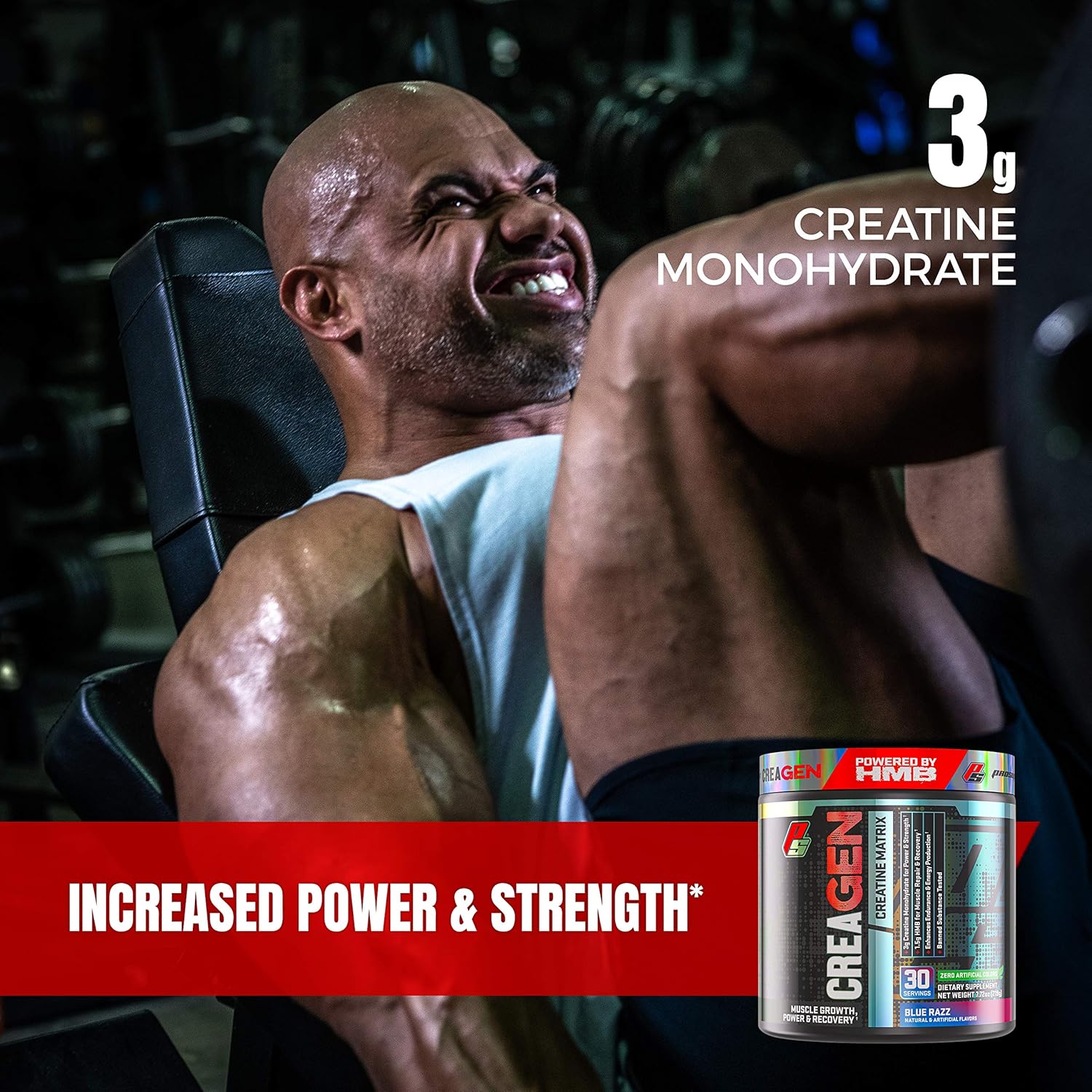 ProSupps CreaGEN Creatine Monohydrate Powder with HMB for Muscle Growth and Recovery - Creatine Matrix Workout Powder for Increased Energy, Strength and Power (30 Servings, Blue Razz Popsicle) : Health & Household