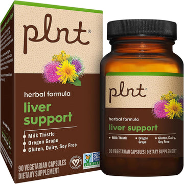 Plnt Liver Support A Herbal Formula With Milk Thistle & Oregon Grape (90 Vegetarian Capsules)