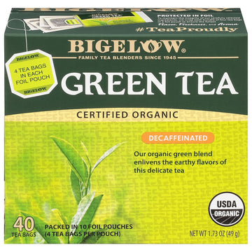 Bigelow Tea Decaffeinated Organic Green Tea Bags, 40 Ct