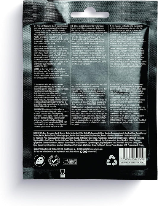 BARBER PRO FOAMING CLEANSING MASK cleansing mask for men with activated charcoal : Amazon.co.uk: Beauty