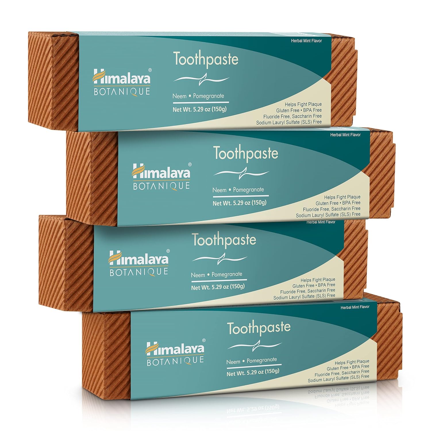 Himalaya Neem & Pomegranate Organique | Fluoride Free Toothpaste | Vegetarian | 150G (4-Pack)