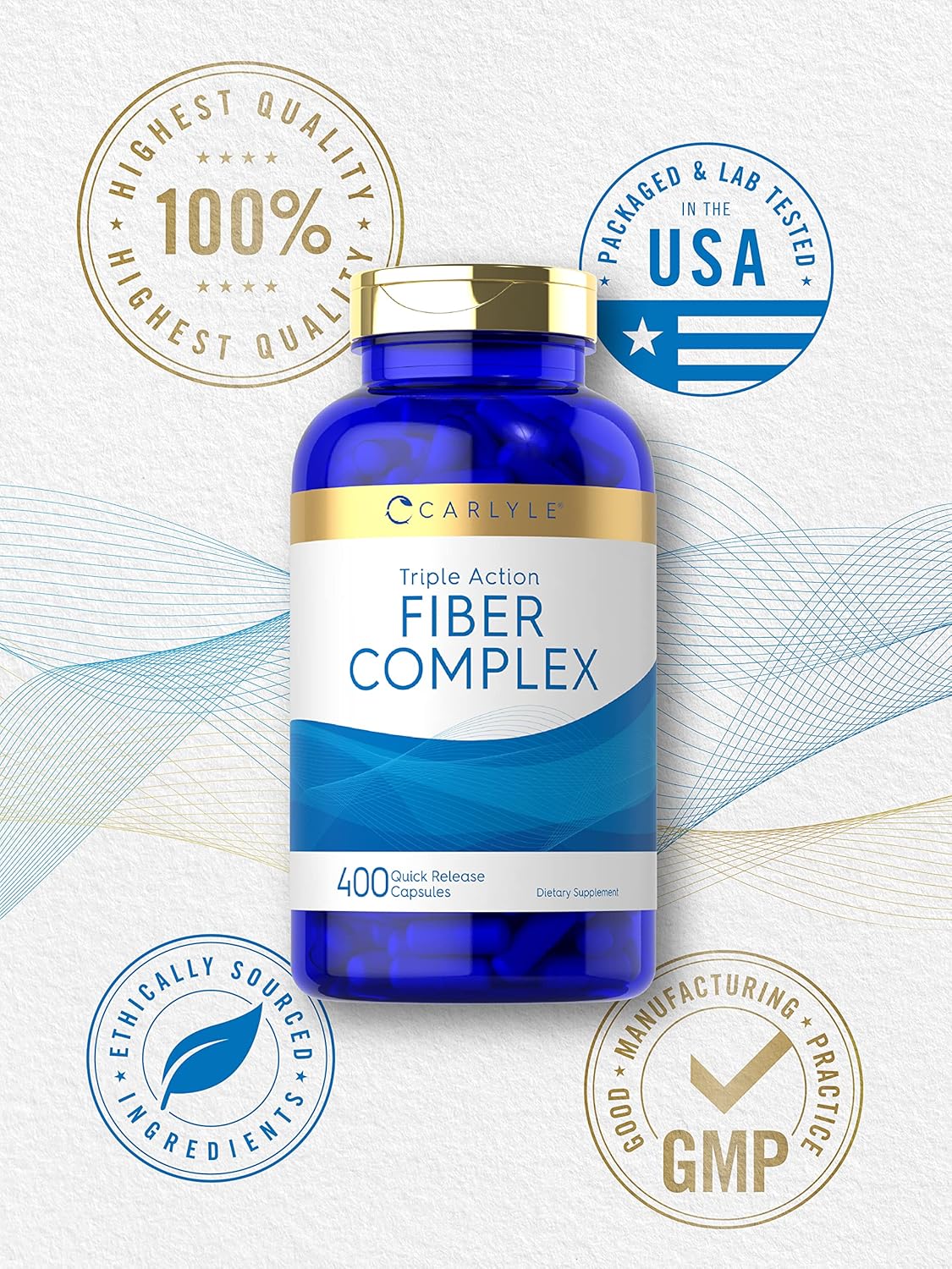 Carlyle Fiber Complex | 400 Capsules | Non-GMO Supplement | Triple Action Fiber : Health & Household