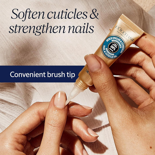 L'Occitane Shea Nourishing Nail & Cuticle Oil: With 30% Shea Oil, Healthier-Looking Nails, Soften Cuticles, Strengthen Nails, 0.25 Fl. Oz