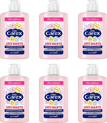 Carex Love Hearts Cleansing Hand Gel Pack Of 12, Refreshing Hand Gels With 70% Alcohol, Fun Editions Scented Hand Gel That Cleans, Cares And Protects, 50 Ml