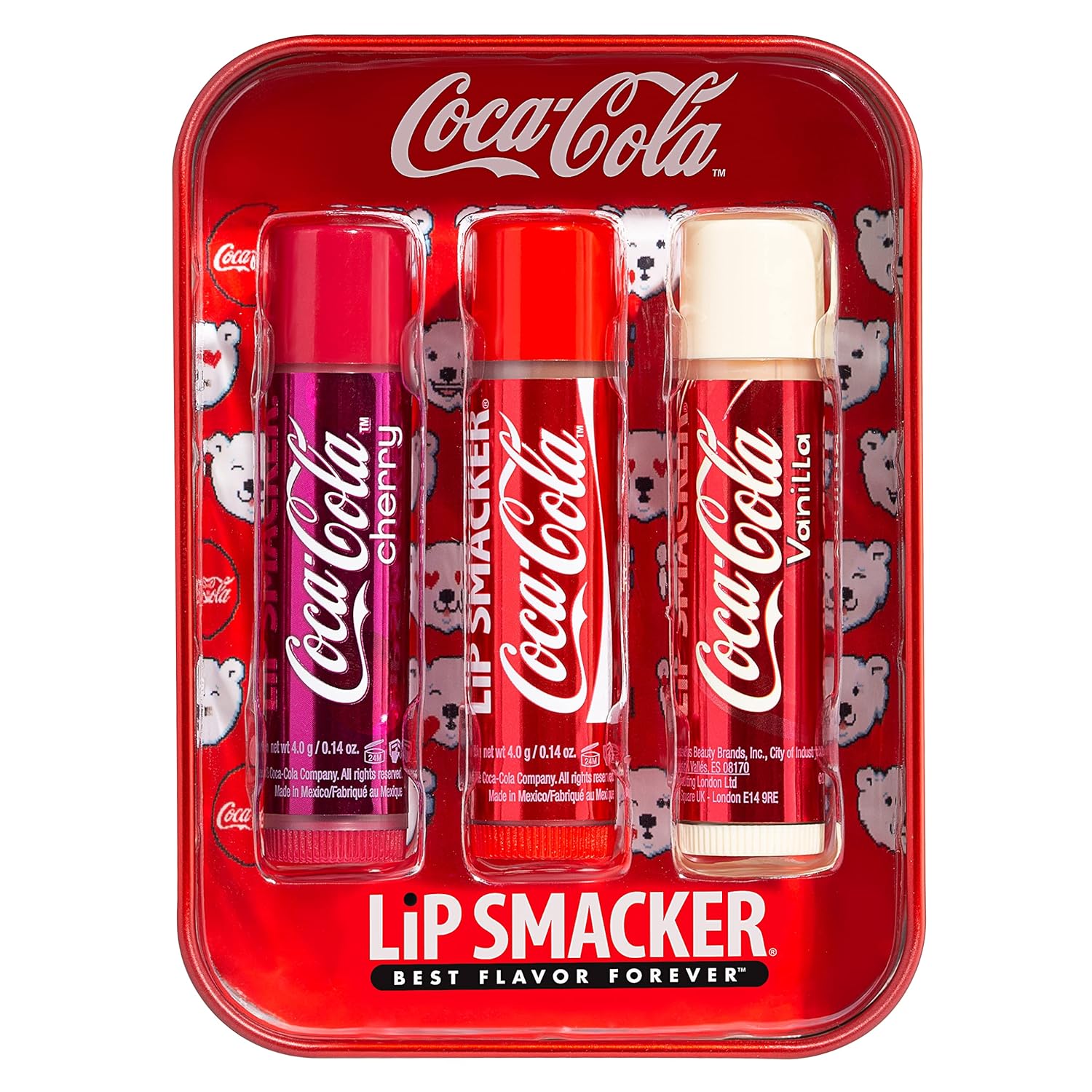 Lip Smacker Coca Cola Collection, lip balm made for kids - Cherry Coke, Coke, Vanilla Coke, trio