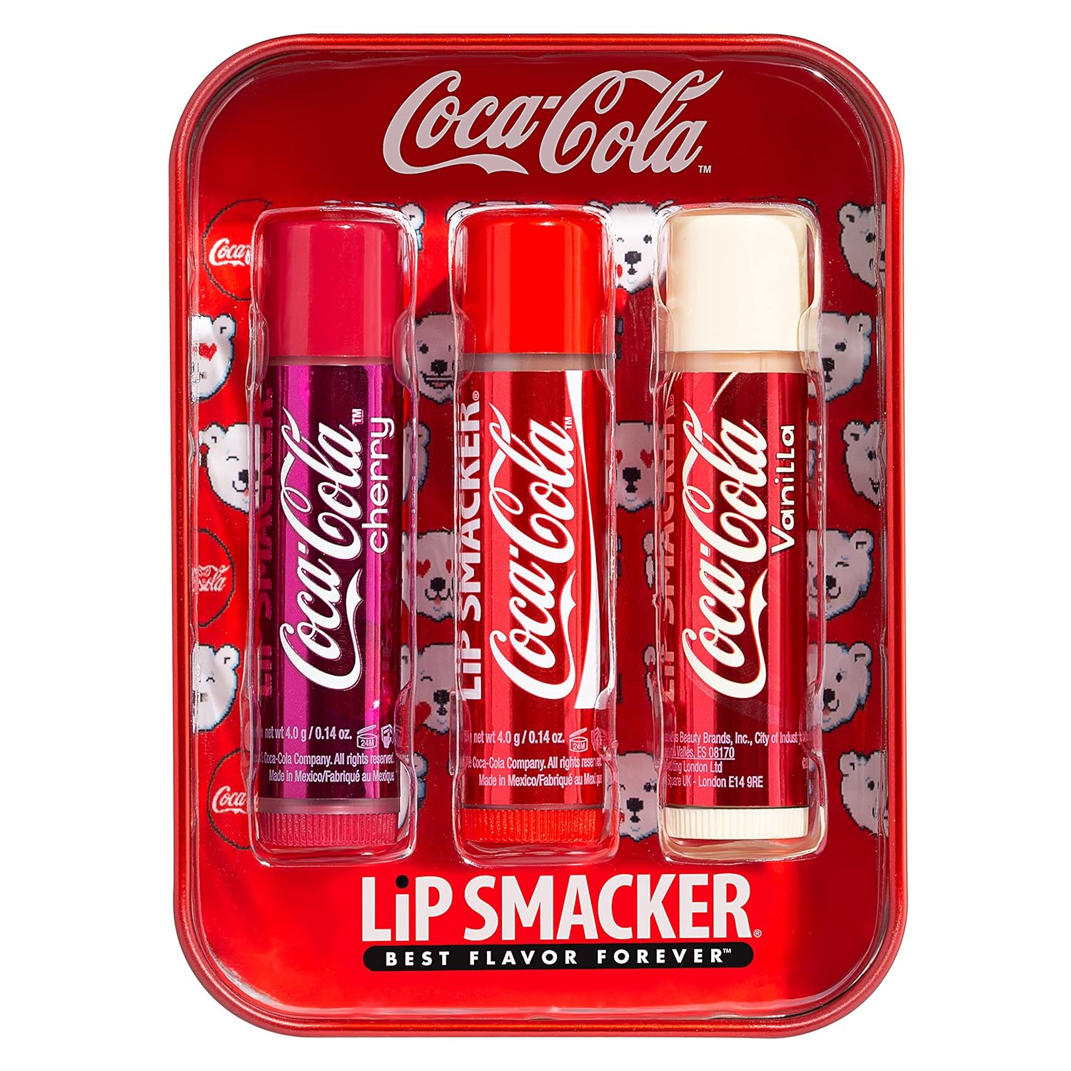 Lip Smacker Coca Cola Collection, Lip Balm Made For Kids - Cherry Coke, Coke, Vanilla Coke, Trio
