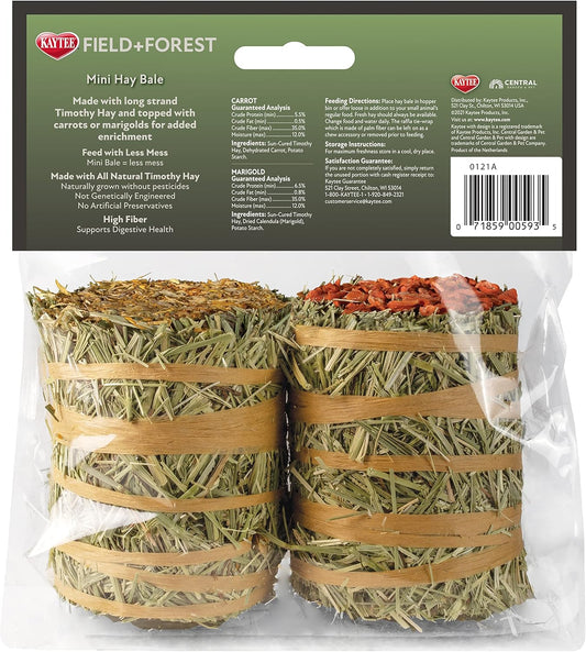 Kaytee Field+Forest Mini Hay Bales Carrot Marigold 2 Pack 7 Ounces