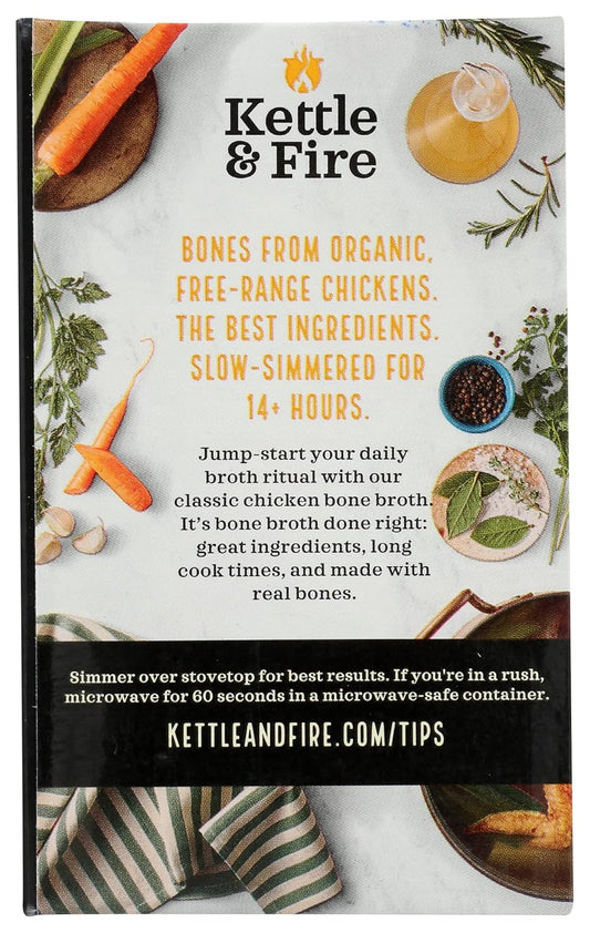 Kettle & Fire Classic Chicken Bone Broth, 10G Protein, Whole30, Gluten Free, 16.9 Oz (Pack Of 6)