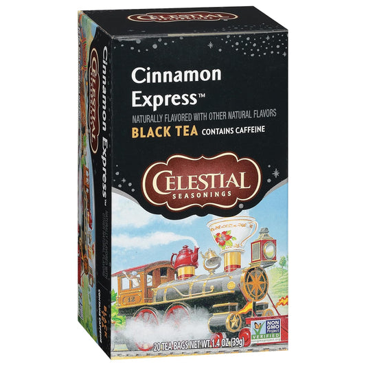 Celestial Seasonings Black Tea, Cinnamon Express, 20 Count (Pack Of 6) (Packaging May Vary)